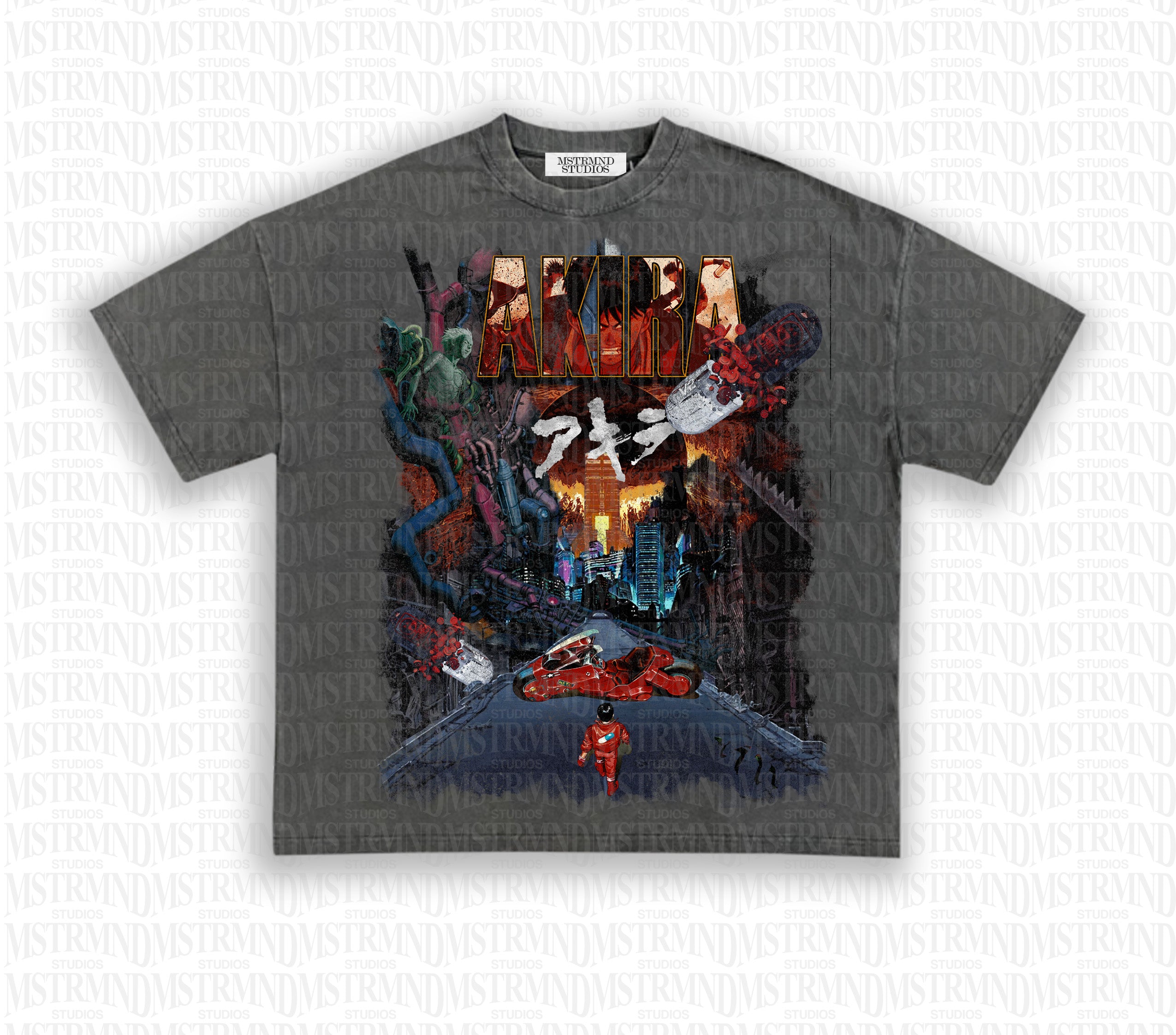 Akira Vintage Tee - Distressed Heavyweight Cotton | Relaxed Fit